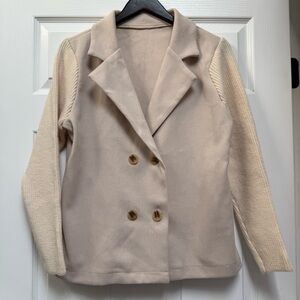 Women's Beige Double-Breasted Jacket